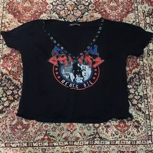 Lace up band t-shirt